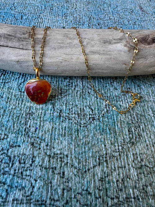 Amber Cascade Gold Necklace