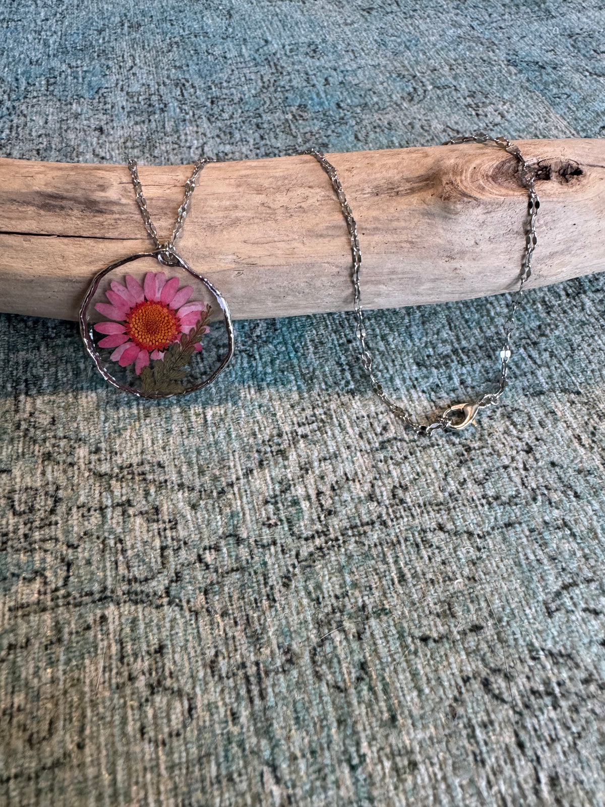 Coral Bloom Silver Necklace
