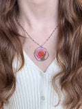 Coral Bloom Silver Necklace