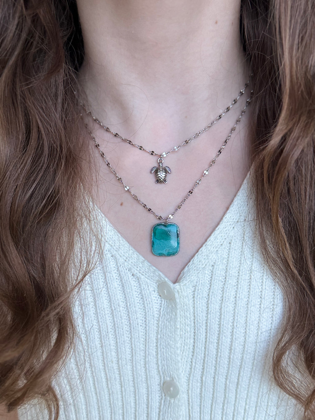 Turquoise Tides Layering Necklace Set