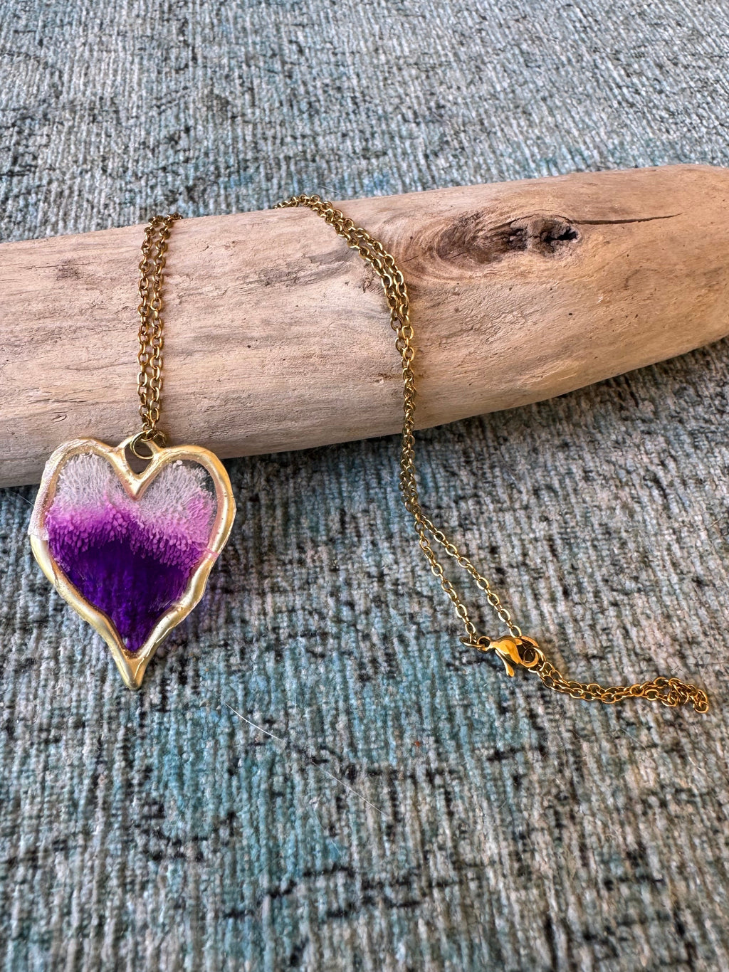 Purple Fluff Gold Necklace