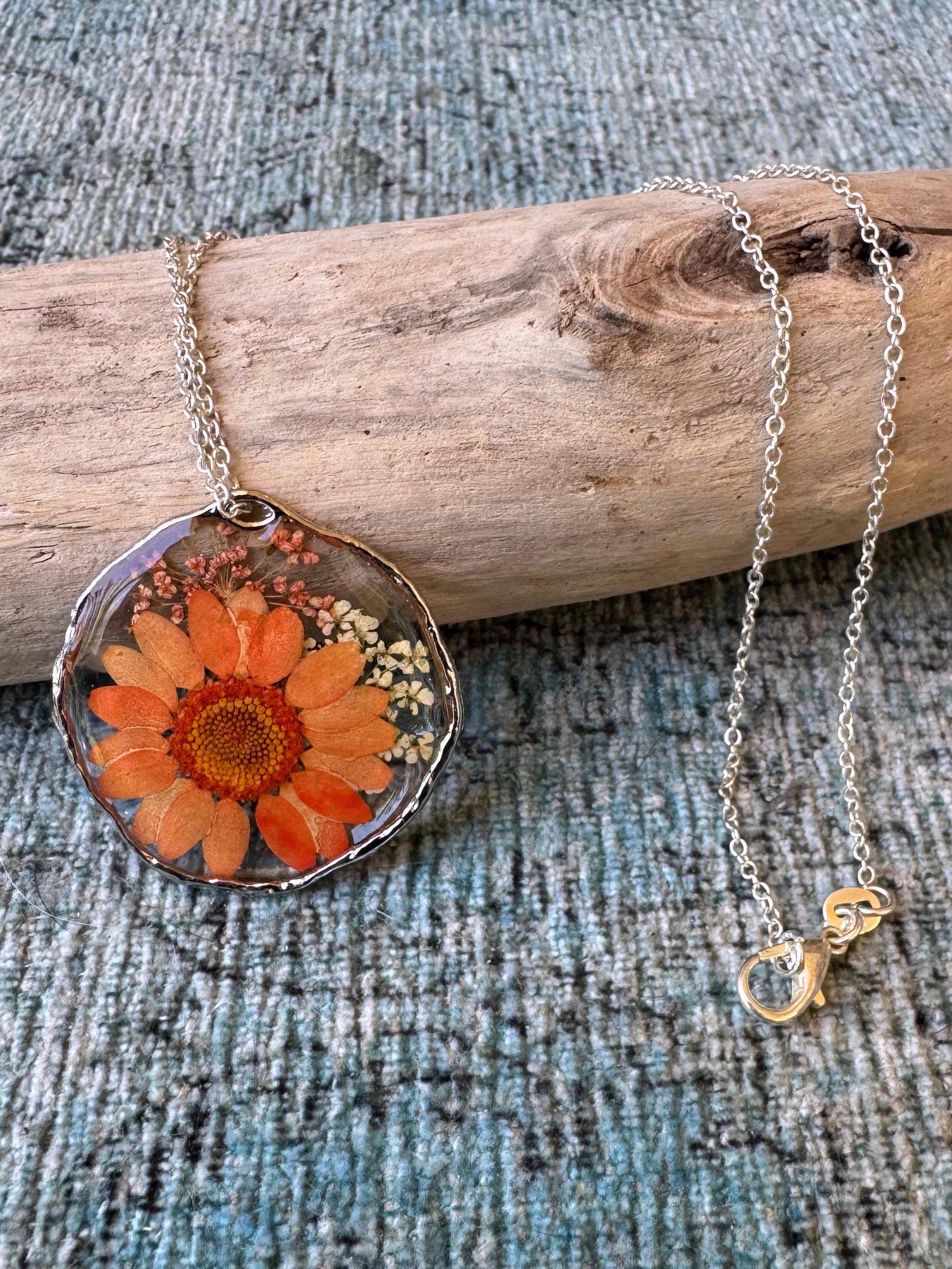 Orange Blossom Silver Necklace