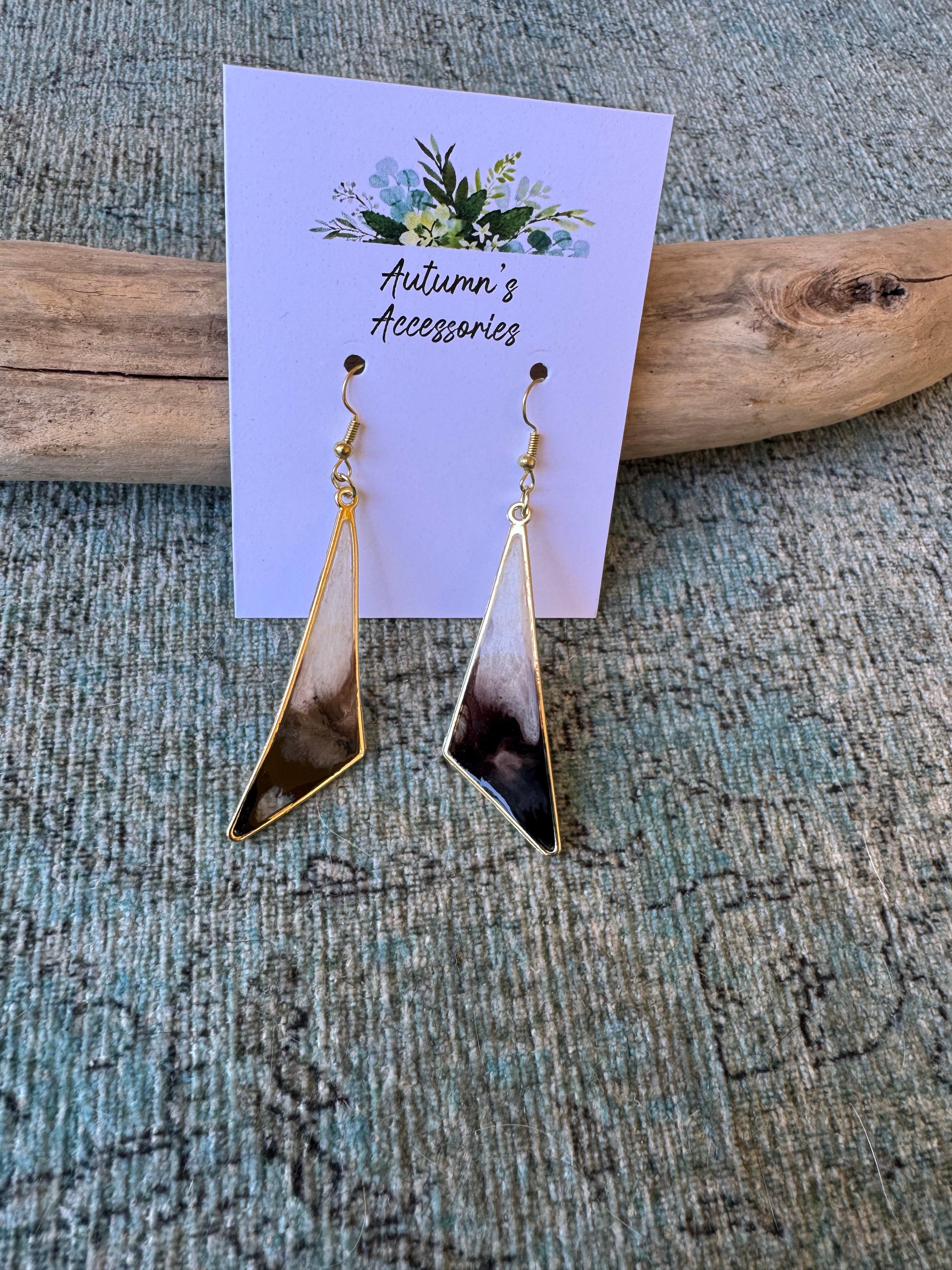 Stormy Night Gold Earrings
