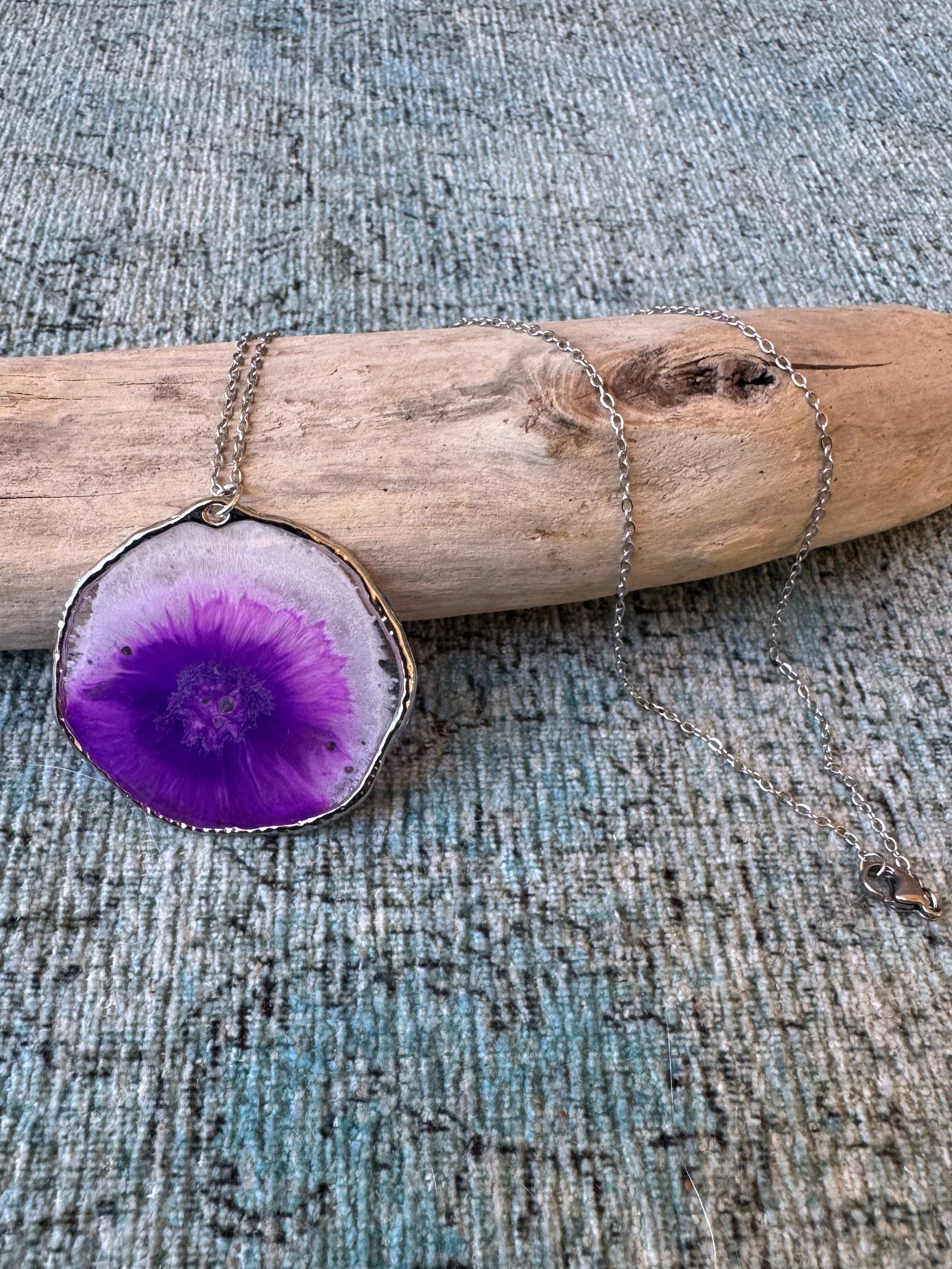 Lilac Love Silver Necklace