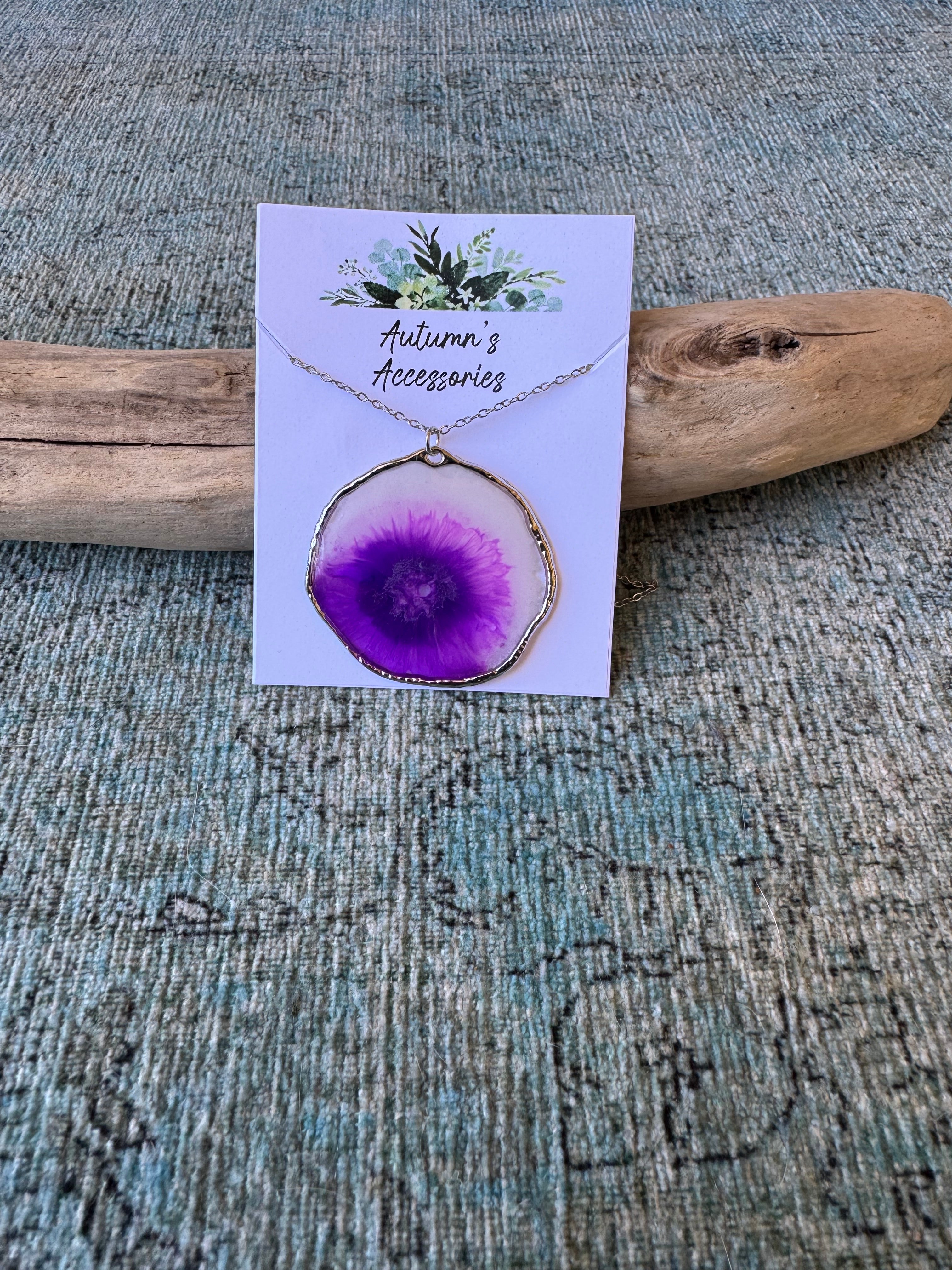 Lilac Love Silver Necklace
