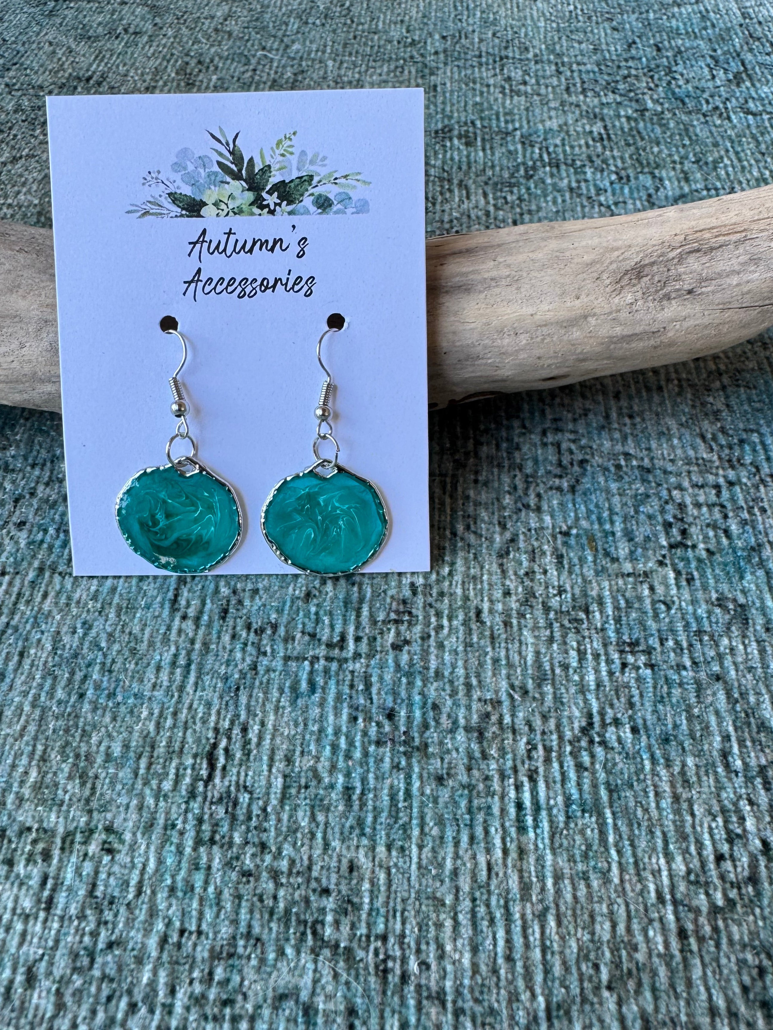 Teal Dream Silver Earrings
