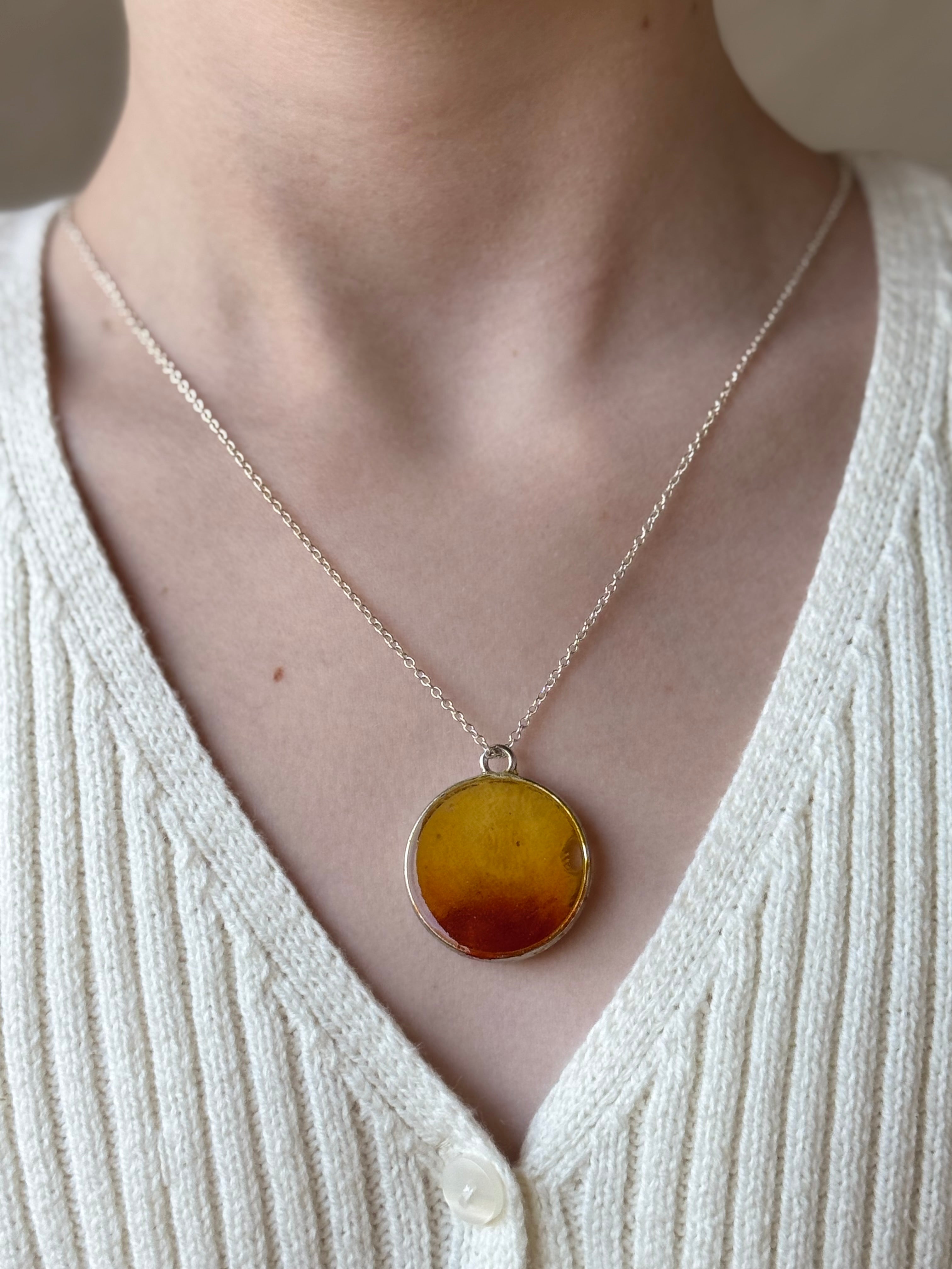 Mimosa Splash Silver Necklace
