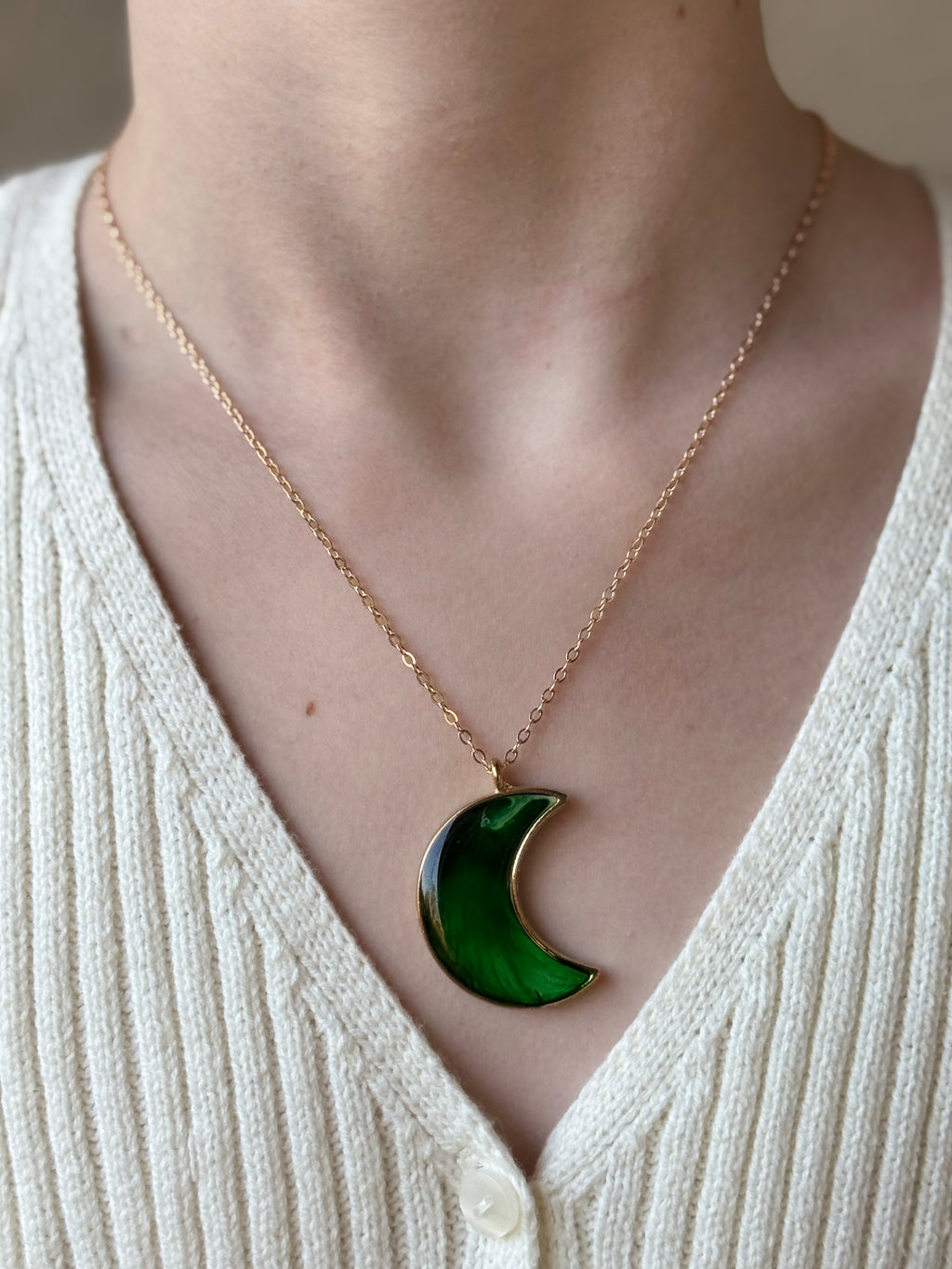 Misty Moonrise Gold Necklace