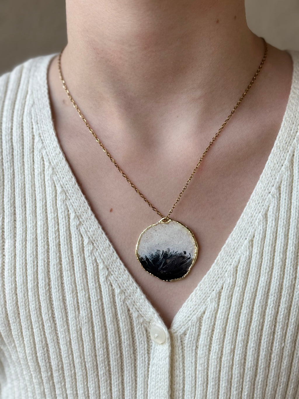Marshmallow Fluff Gold Necklace