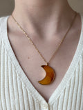 Yellow Crescent Gold Necklace