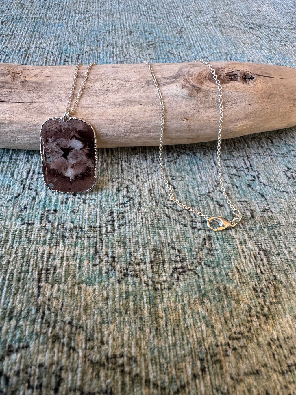 Hot Cocoa Swirl Silver Necklace