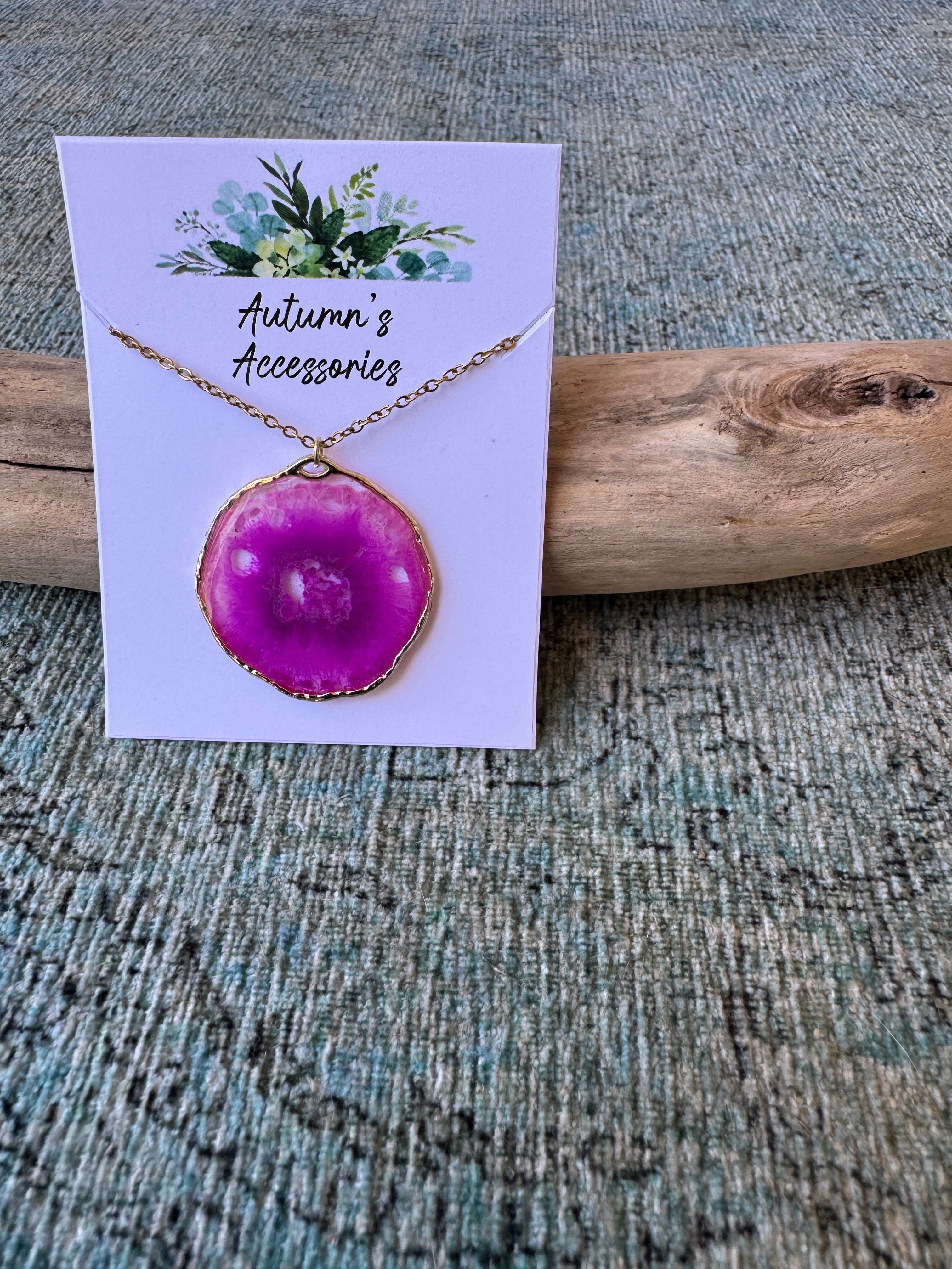 Magenta Madness Gold Necklace
