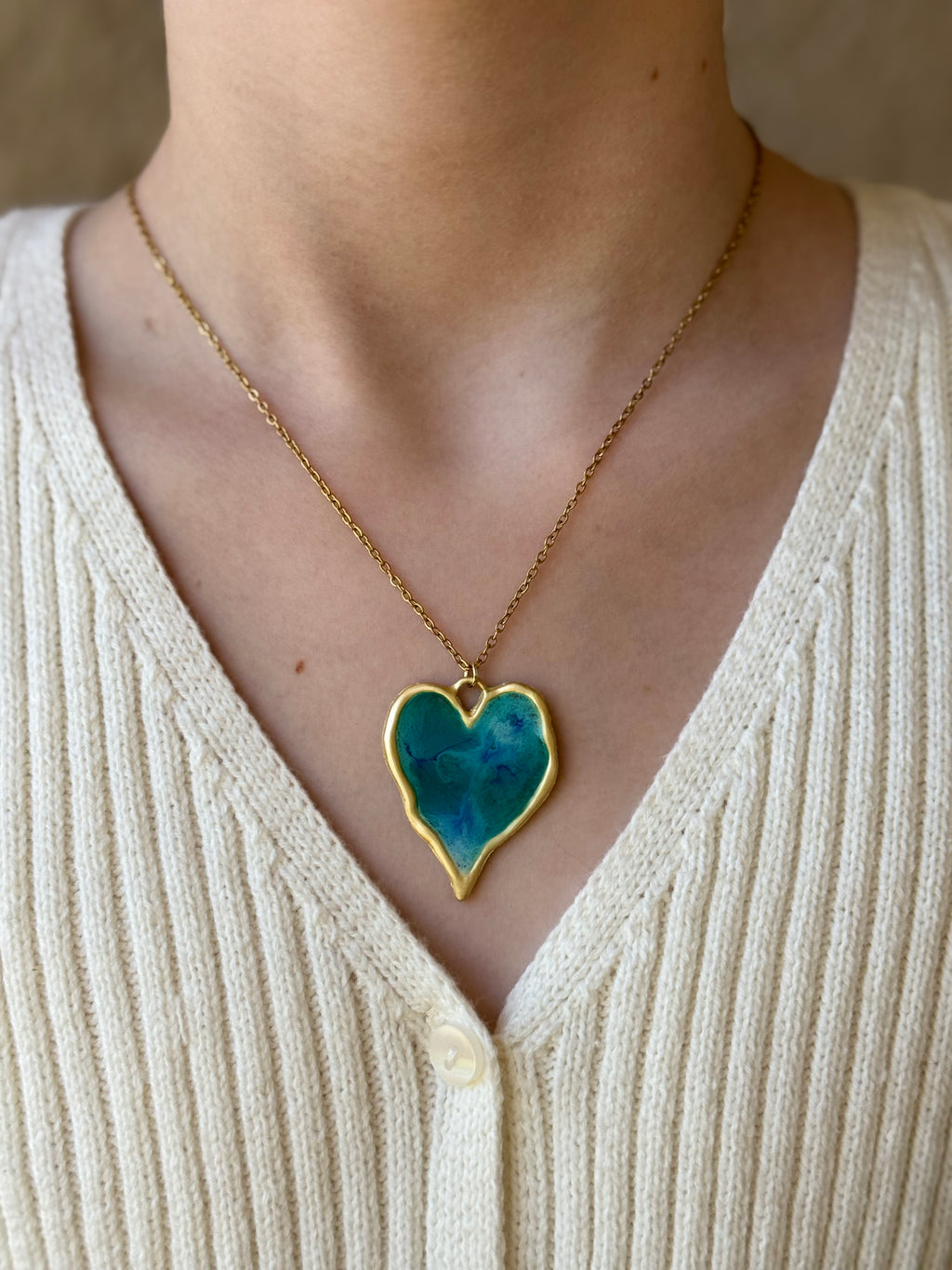Salty Sea Glass Gold Necklace