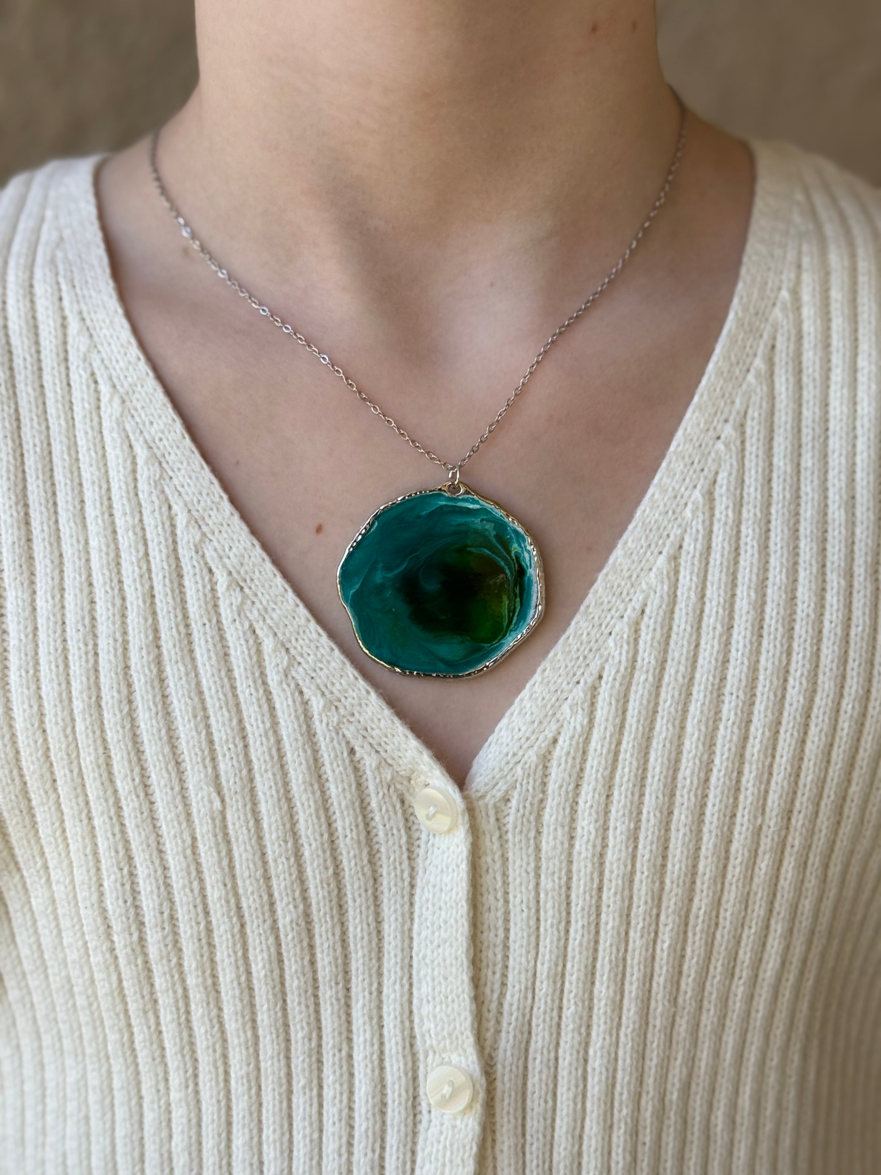 Seaweed Sea Silver Necklace