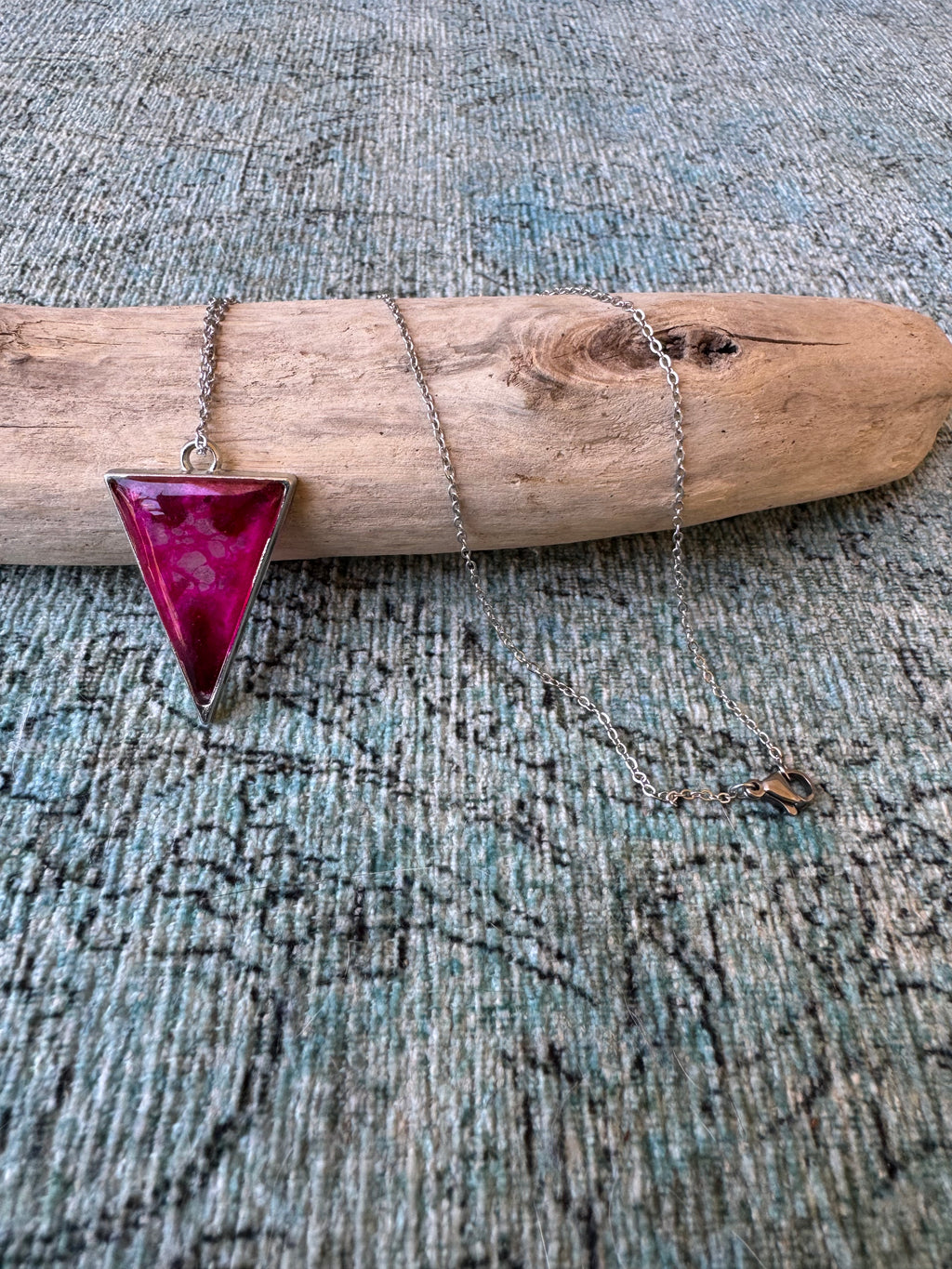 Raspberry Swirl Silver Necklace