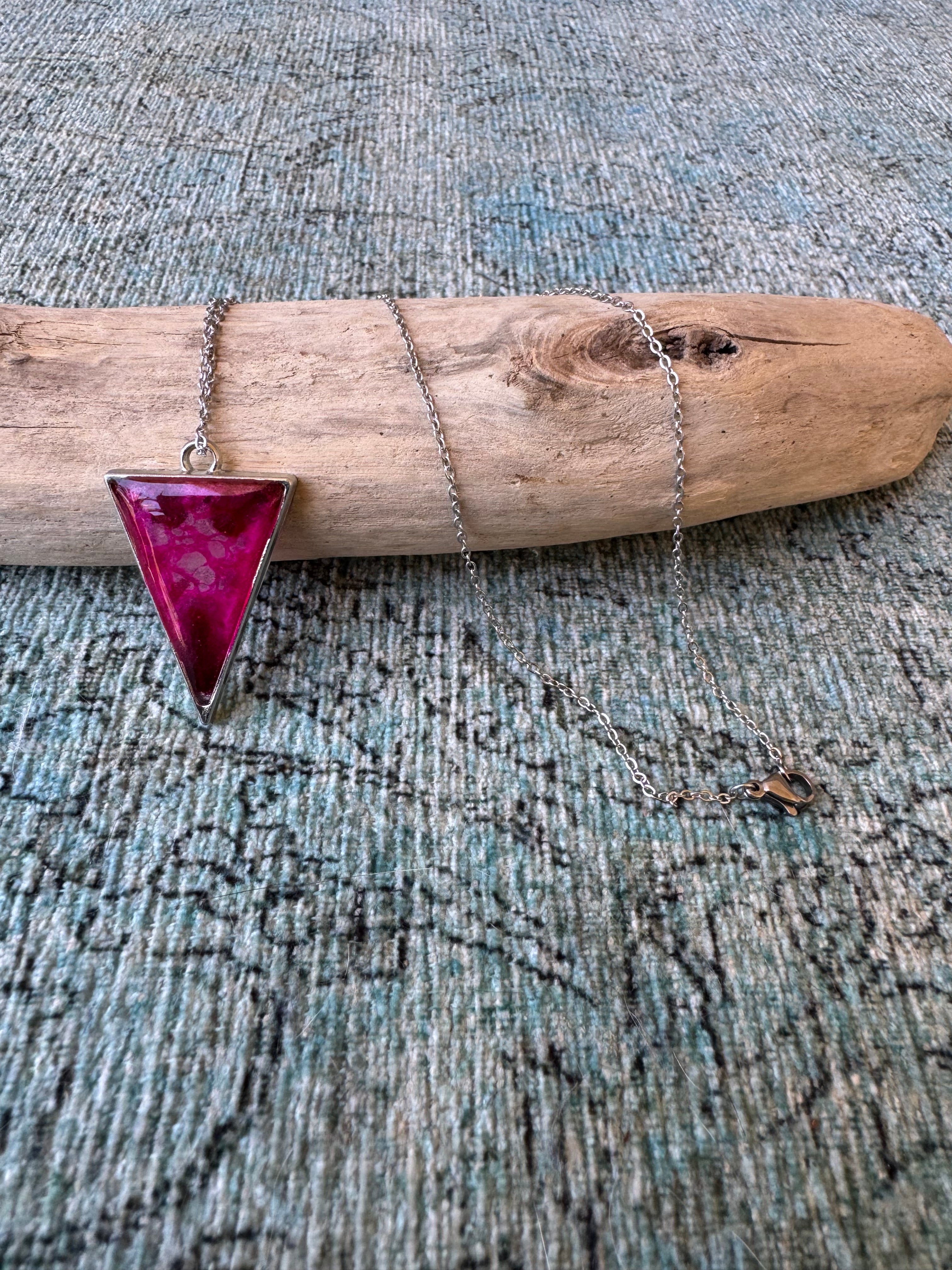 Raspberry Swirl Silver Necklace
