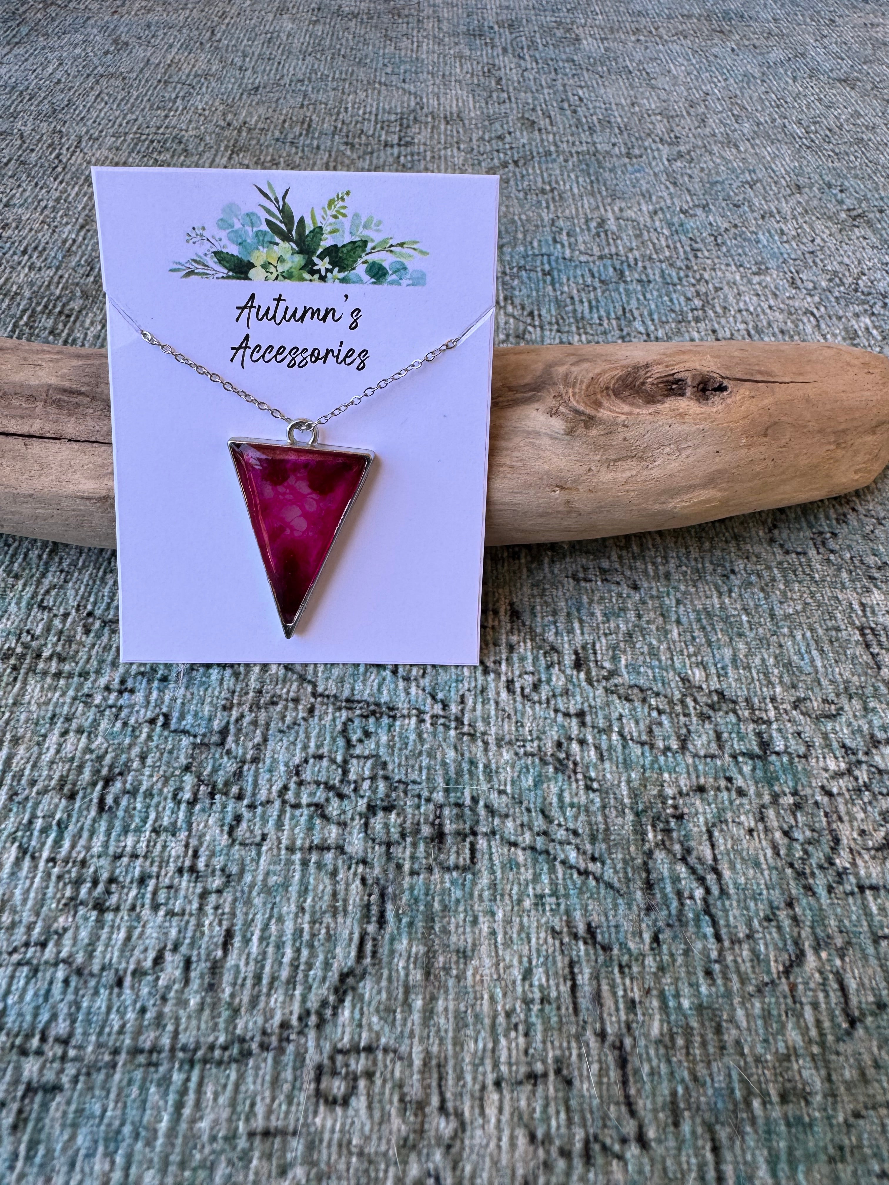 Raspberry Swirl Silver Necklace