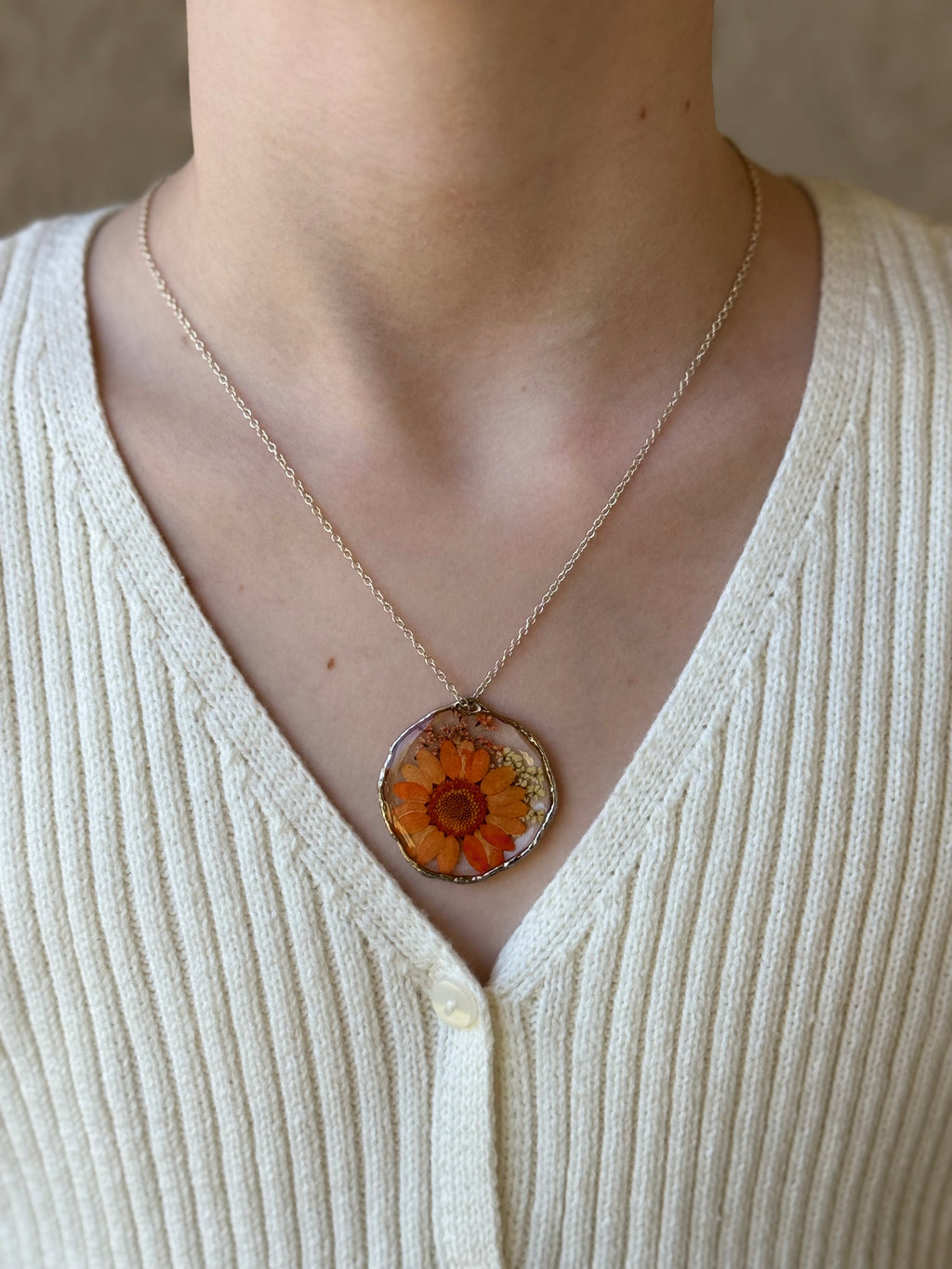Orange Blossom Silver Necklace