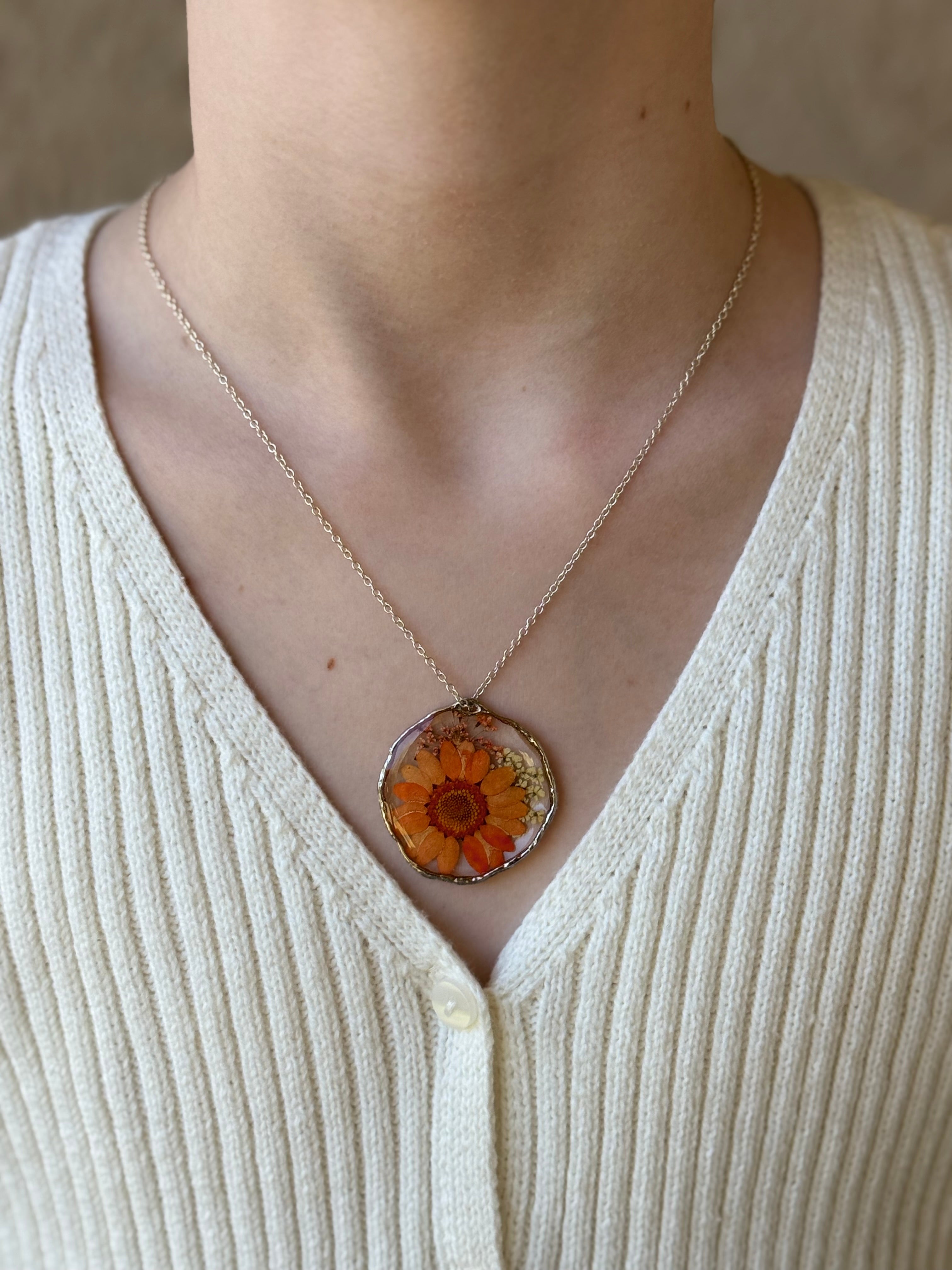 Orange Blossom Silver Necklace