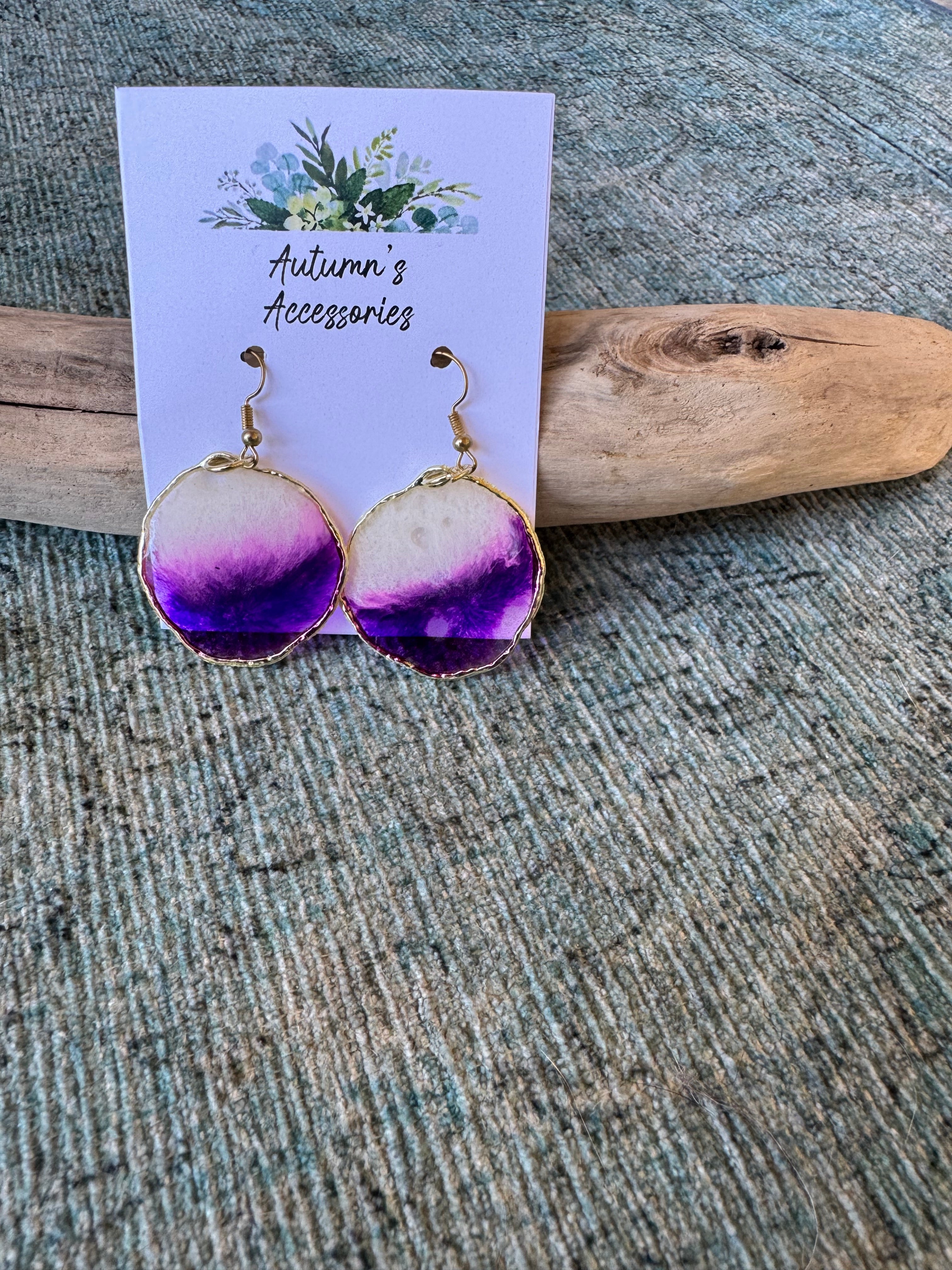 Violet Horizon Gold Earrings