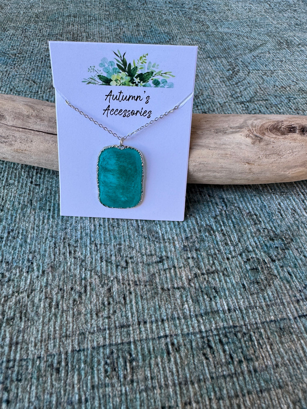Real Teal Silver Necklace