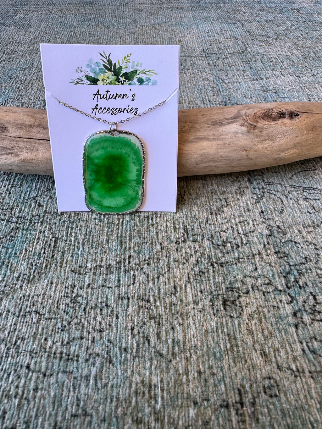 Mossy Swirl Silver Necklace