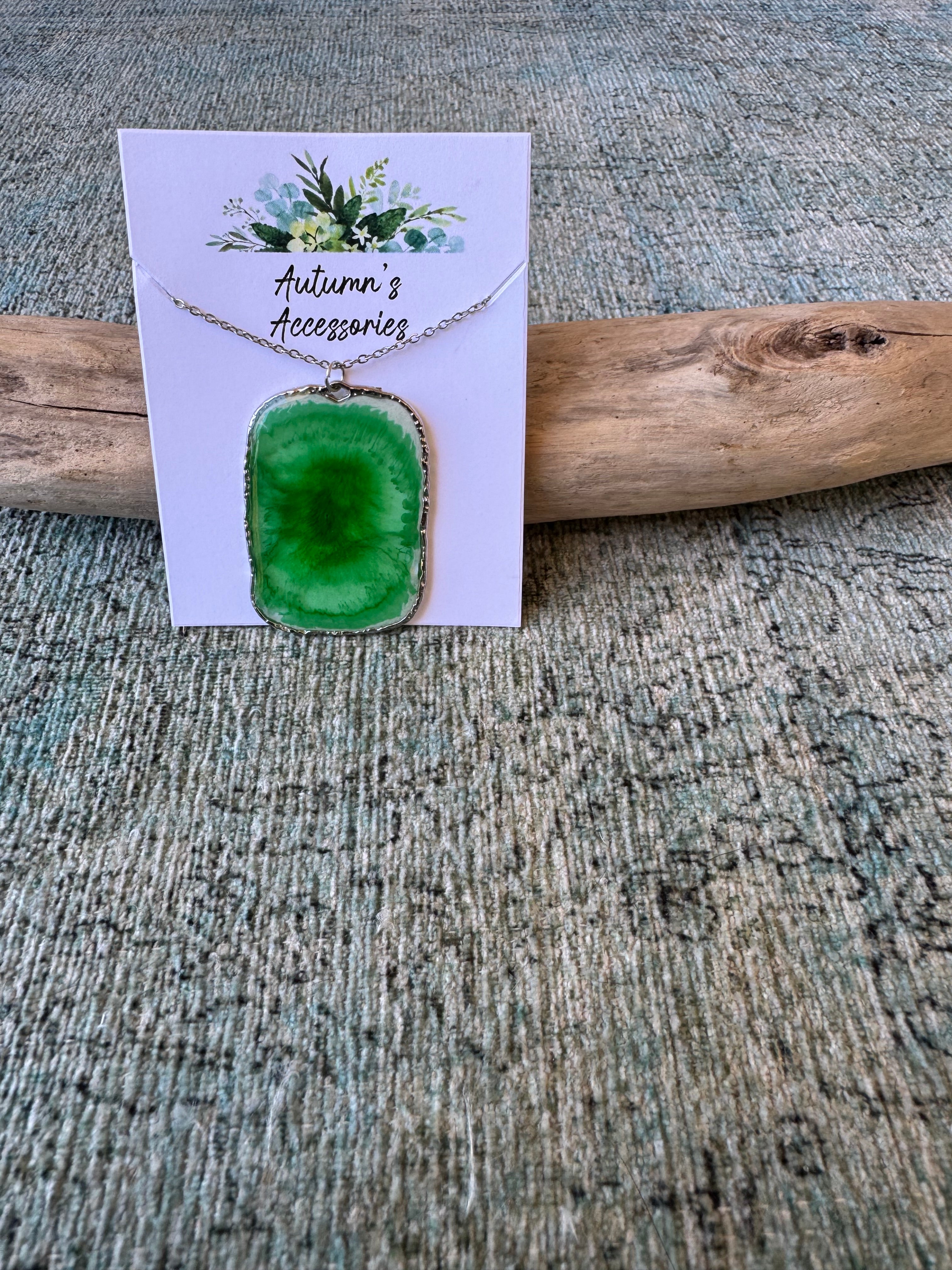 Mossy Swirl Silver Necklace