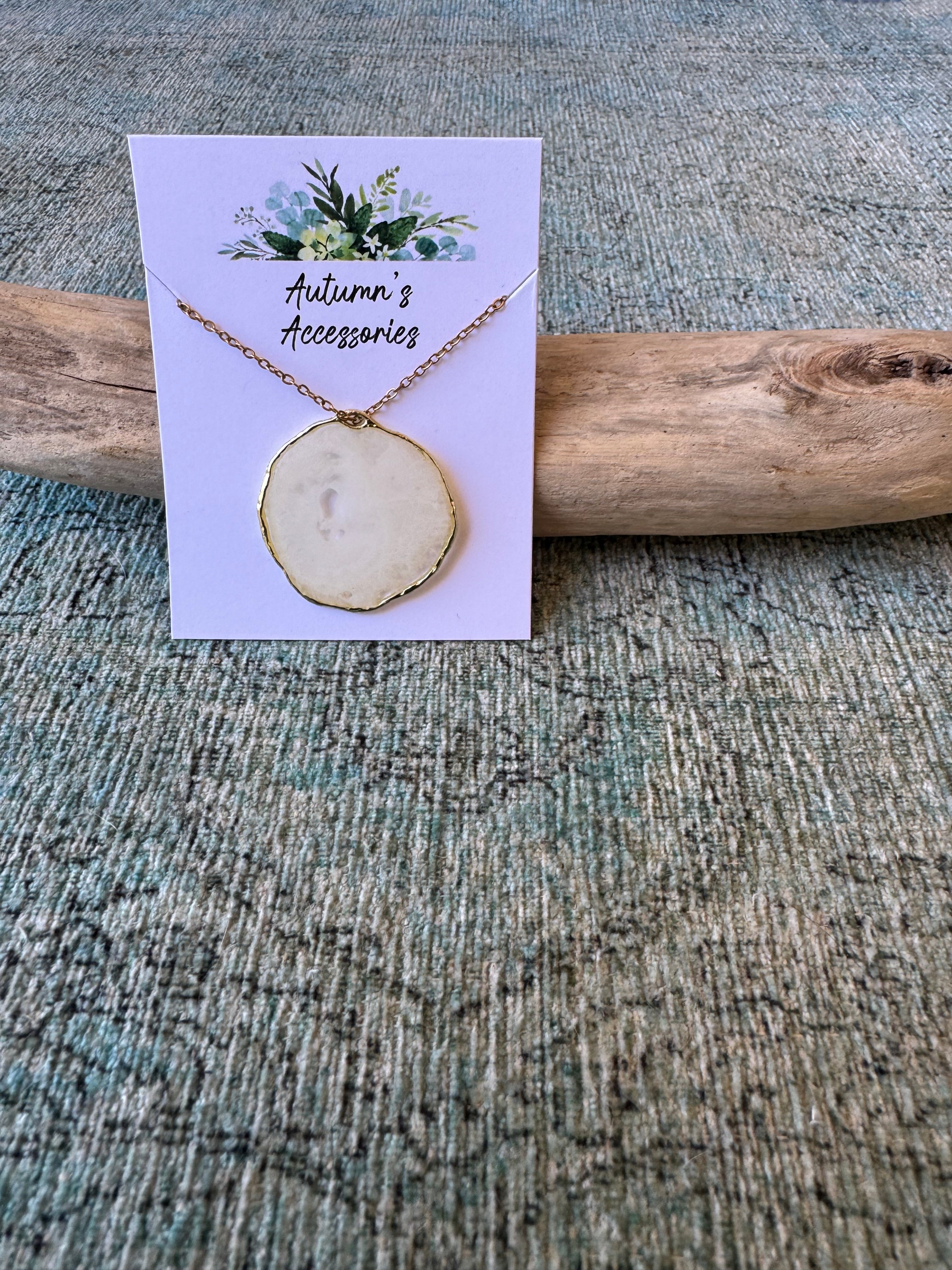 Marshmallow Cream Gold Necklace