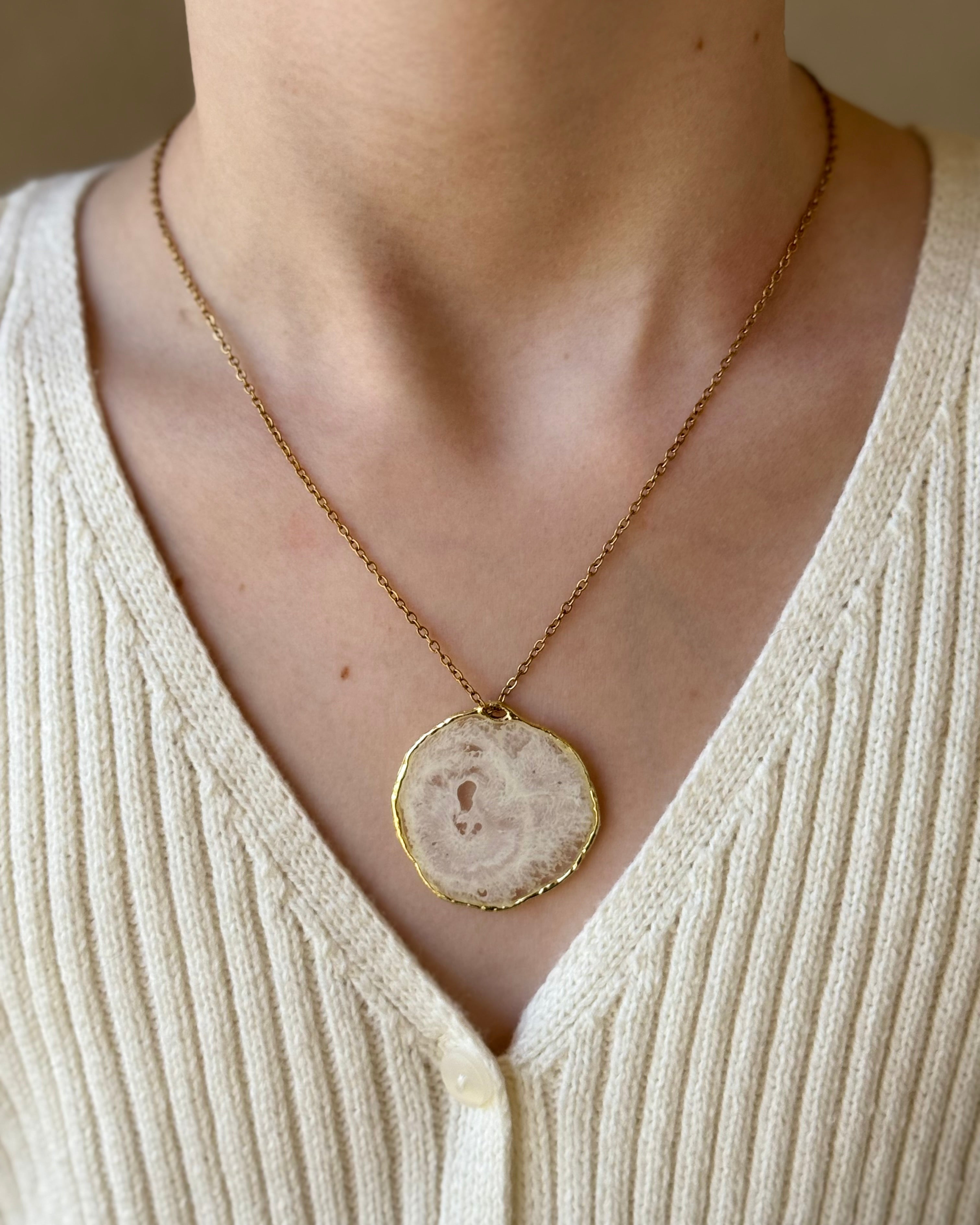 Marshmallow Cream Gold Necklace