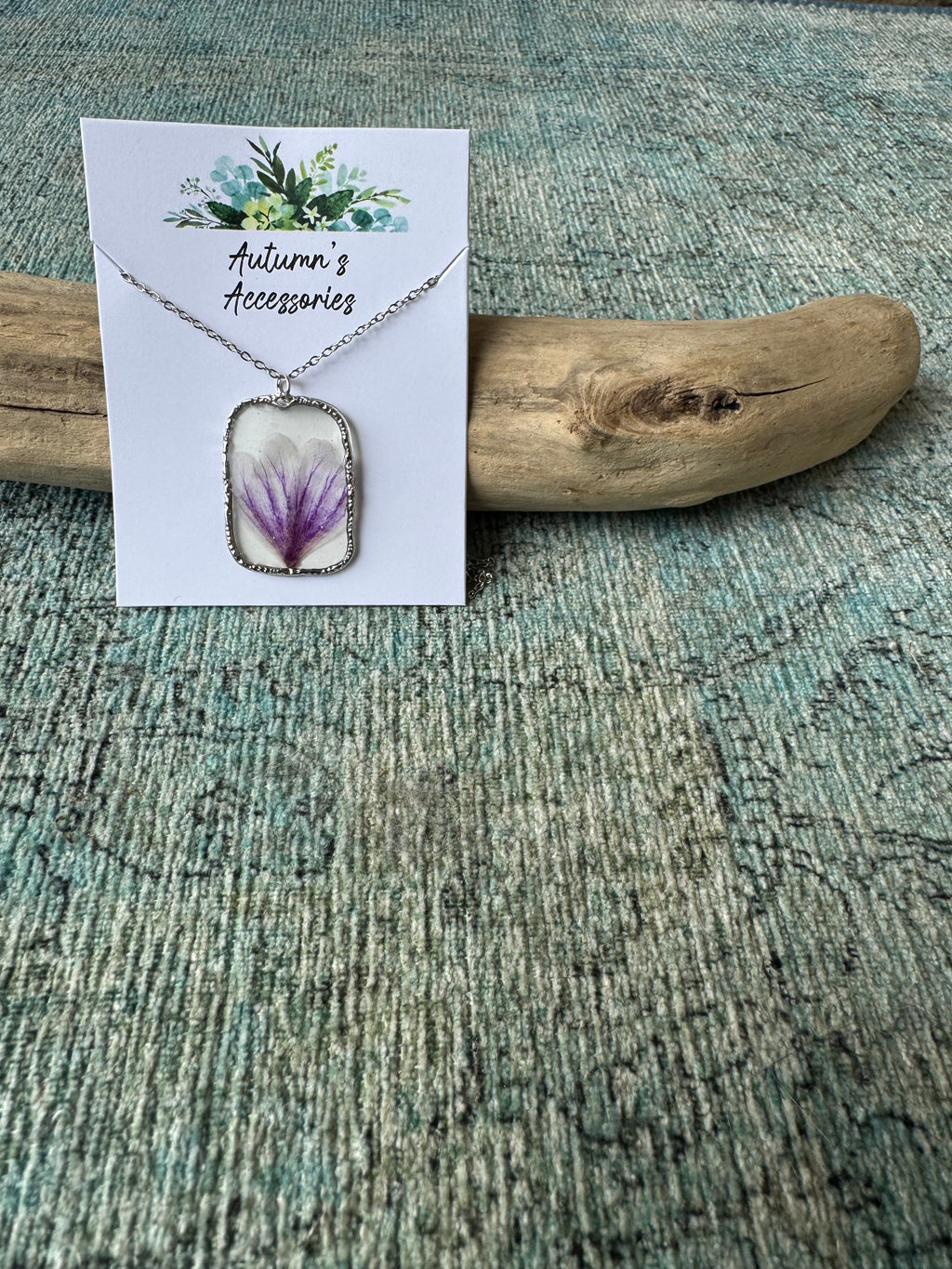 Coral Petals Silver Necklace