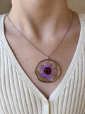 Amethyst Daisy Silver Necklace