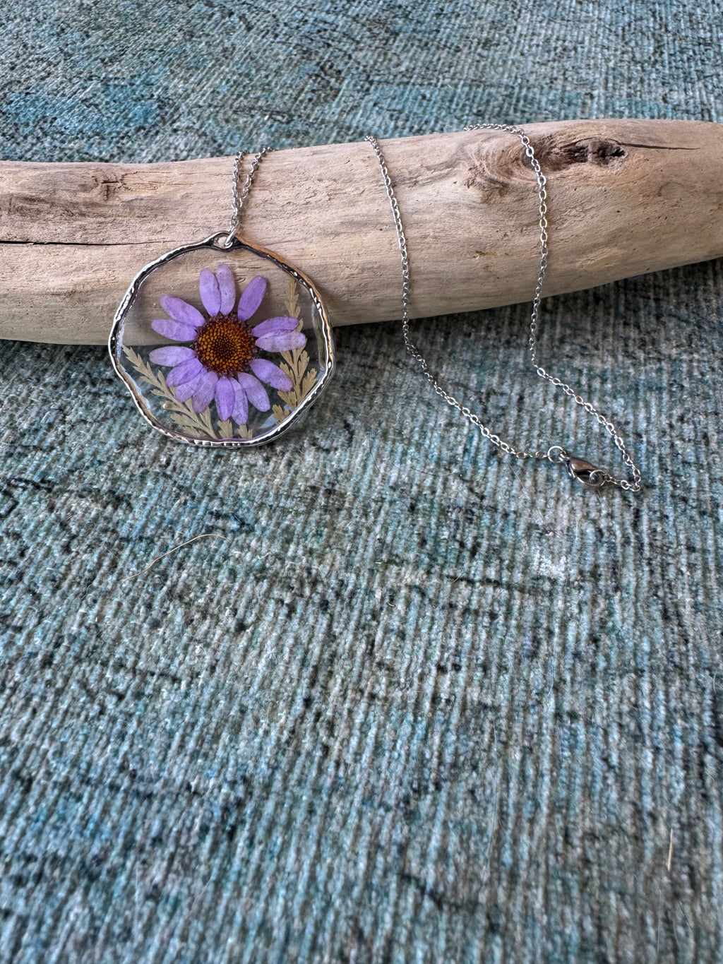 Amethyst Daisy Silver Necklace