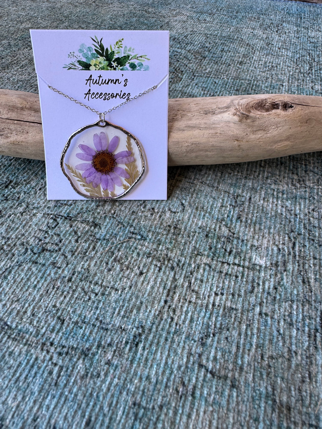 Amethyst Daisy Silver Necklace
